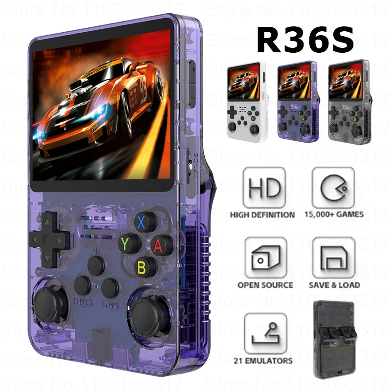 2023 R36S Retro video oyunu Konsolu R35S 64GB Mini Oyunlar Kutusu Taşınabilir El PS1 Oyun Cihazları Linux Sistemi 3.5 inç IPS Ekran