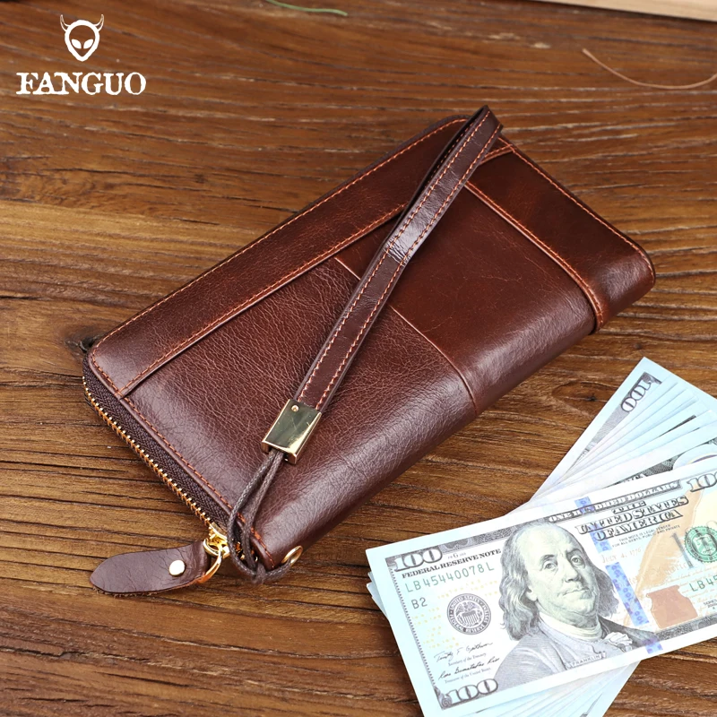 Kadın el çantası Hakiki deri uzun cüzdan Büyük Kapasiteli kart tutucu bozuk para fermuarlı çanta Çok Fonksiyonlu Debriyaj Cüzdan
