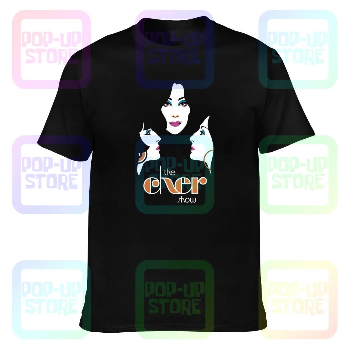 Cher Pop Şarkıcı Siyah Cher Gösterisi Oyun T-shirt Tee Gömlek Nadir Komik Harajuku Sıcak Satış