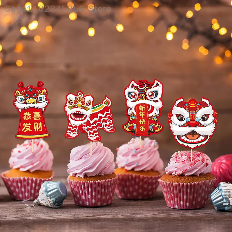 8 Adet Kek Topper 2024 Mutlu Yeni Yıl Noel Mini Kek Ekle Düğün Dekorasyon Parti Malzemeleri Parti DIY Pişirme Aracı