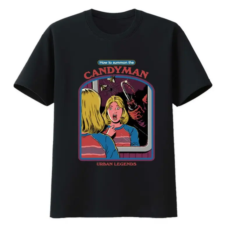 Candyman Pamuk T-Shirt Çağırmak için nasıl Kentsel Efsaneler Desen erkek Giyim Üst Y2k T-shirt Camisa Hipster Grafik Tişörtleri