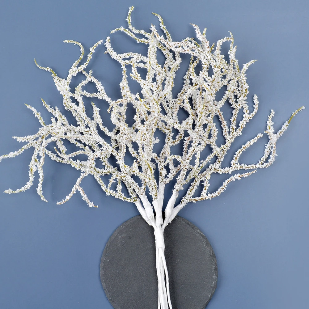 1 Demet Yapay Bitki Beyaz Köpük Kar Çam Dıy Buket Vazo Çiçek Düzenleme Noel Günü Ev Dekorasyon Aksesuarları