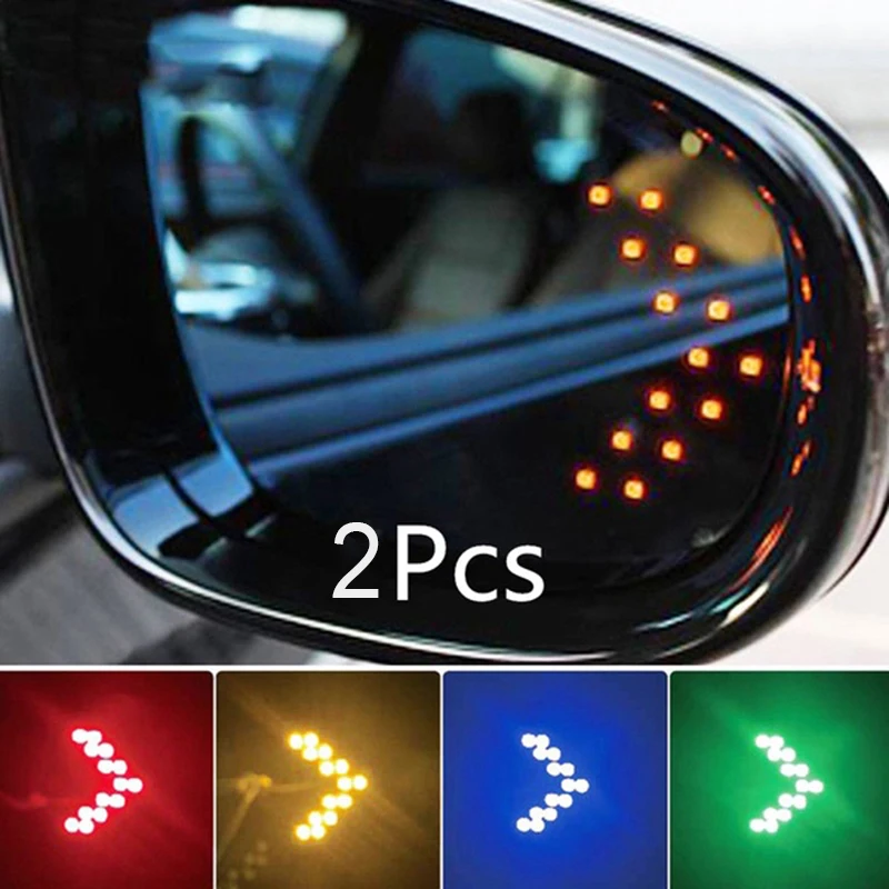 2 adet Araba LED ışıkları Dikiz Aynası Ok panel aydınlatma araba ürünleri Ayna audi a7 renault kangoo touareg opel vivaro honda