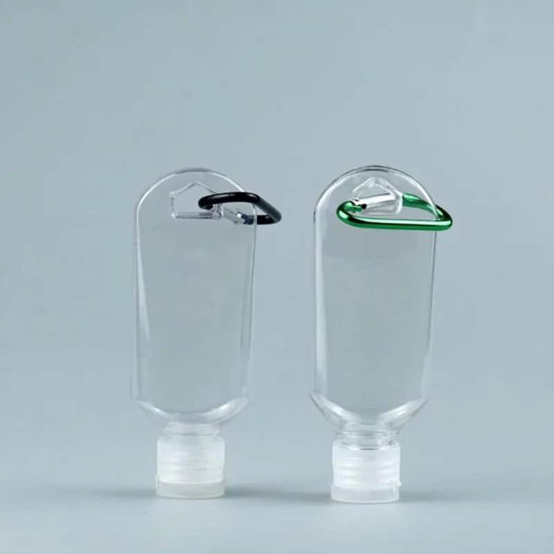 30ml 50ml Kanca İle Doldurulabilir Şişe Plastik Taşınabilir El Dezenfektanı depolama şişesi Kozmetik Krem Kabı