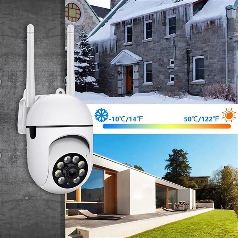 Ev Güvenliği için 2.4 Ghz Wifi Kameralar 1080P Dome Gözetleme Kameraları, 360 ° Görünüm, 2 Yönlü Ses