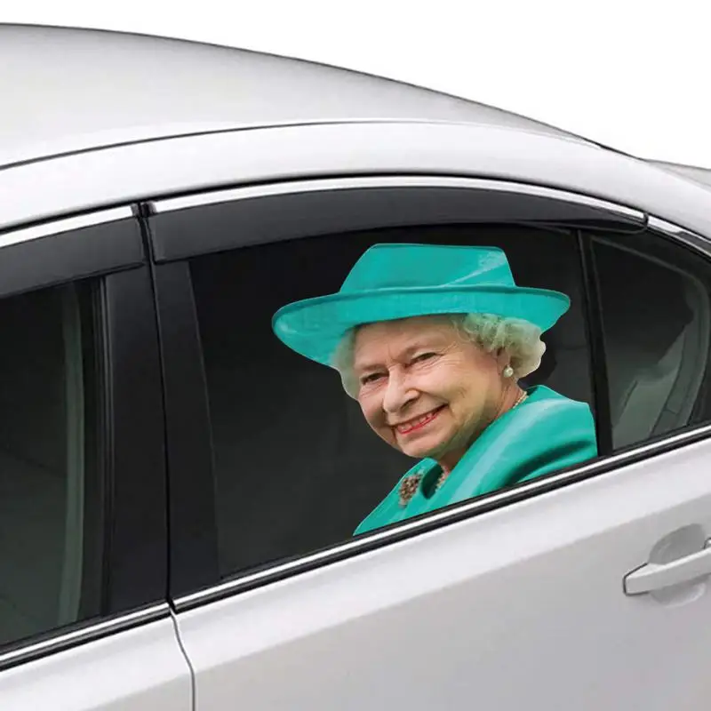 Kraliçe Elizabeth Sticker Araba Pencere Çıkartmaları Otomotiv Çıkartmalar Araçlar İçin Su Geçirmez Komik Araba Çıkartması Dekorasyon Çoklu Stilleri
