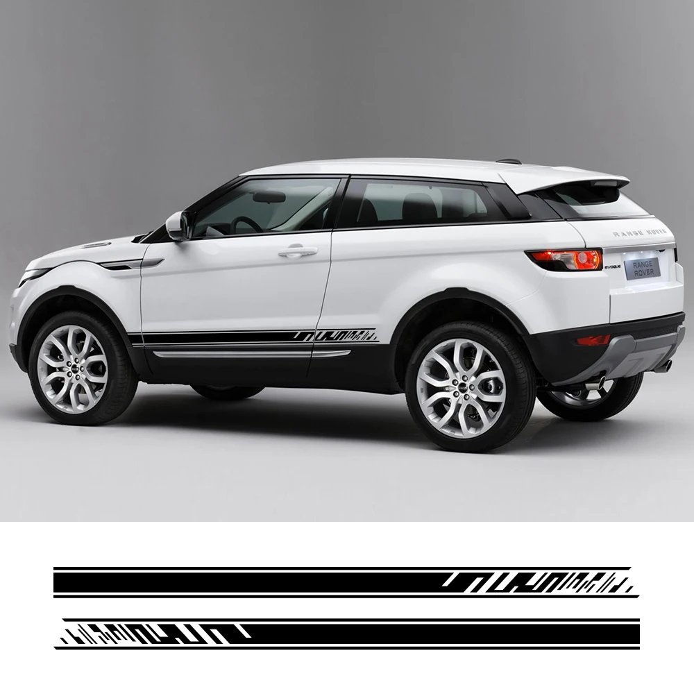 2 adet Araba Çıkartmaları Land Rover Evoque İçin F5 V2 l538 l551 2012-2022 Eğik Çizgili Vinil PVC Film Çıkartmaları Tuning Oto Aksesuarları