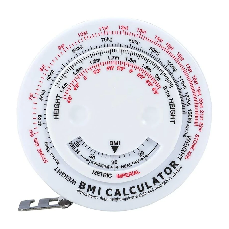 Vücut Bel şerit metre Yuvarlak BMI Test Cihazı Vücut Ölçümleri İçin Kilo Kaybı Korumak Sağlıklı Bir Vücut Şekli 1.5 M Uzun
