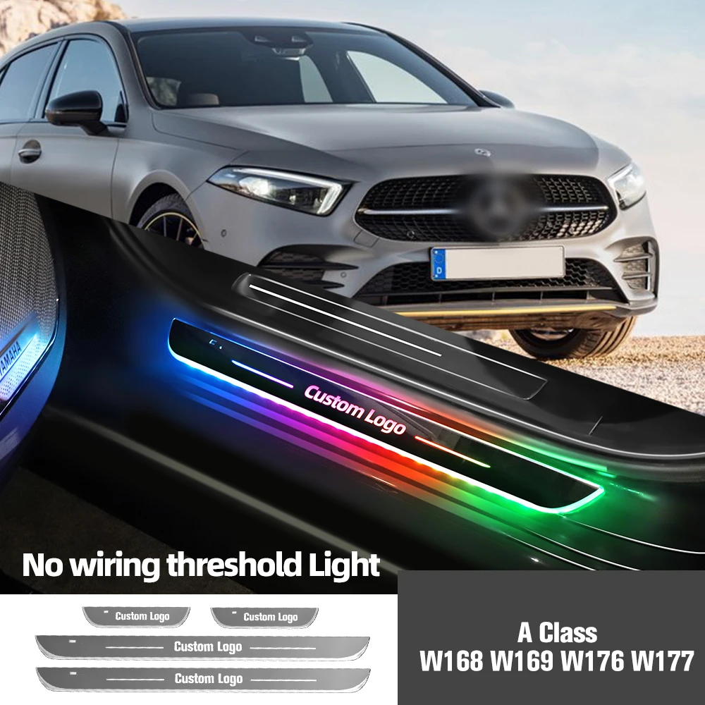 Mercedes Benz için Bir Sınıf W168 W169 W176 W177 Araba Kapı eşik ışık özel logo LED Karşılama Eşik Pedalı Lamba Aksesuarları