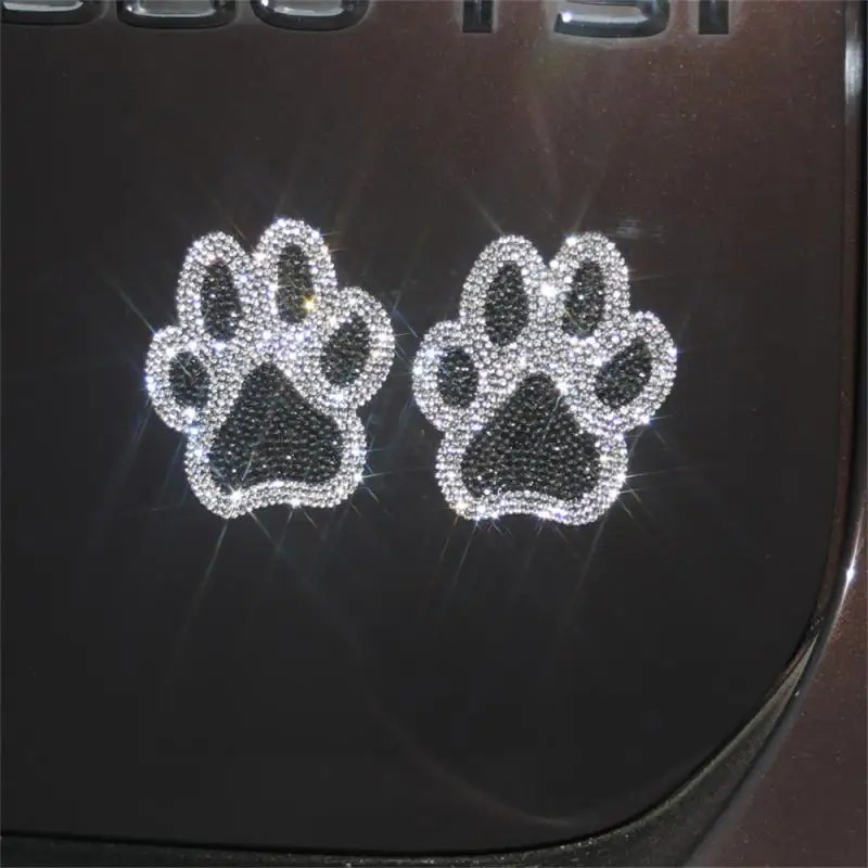 Pençe Baskı Çıkartmalar Kristal Araba dekorasyon çıkartmaları Bling Taklidi Pençe Çıkartmaları Köpek Kedi Ayak İzi Çıkartmalar Bağımsız Ayak Parmakları İle