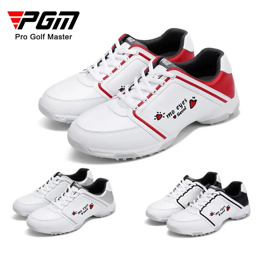 PGM Kadın golf ayakkabıları Mo Gözler Seul Spikeless Anti Kayma Su Geçirmez Nefes Dantel-up gündelik ayakkabı Spor Bayan Ayakkabıları