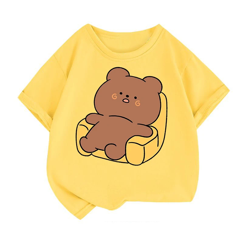 Yaz 2023 doğum günü hediyesi Mevcut Giysiler Çocuk Hayvanat Bahçesi Baskı Erkek / Kız Çocuk Doğum Günü T-shirt Bebek Üstleri Tee Elbise Tee