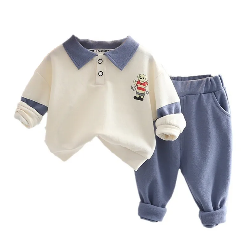 Yeni Sonbahar Moda Bebek Giysileri Takım Elbise Çocuk Erkek günlük t-Shirt Pantolon 2 adet / takım Çocuklar Kıyafetler Yürümeye Başlayan Kostüm Bebek Spor