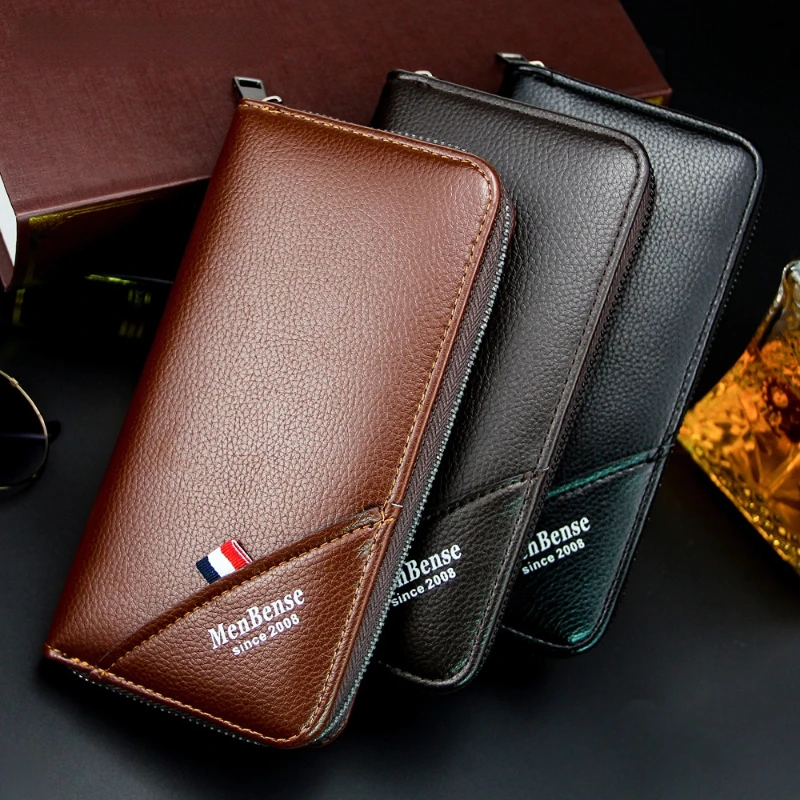 Yeni erkek cüzdanları Uzun Fermuarlı Çanta Çok fonksiyonlu İş Eğlence Büyük Kapasiteli Çoklu kart cep telefonu çantası çanta cüzdan cüzdan