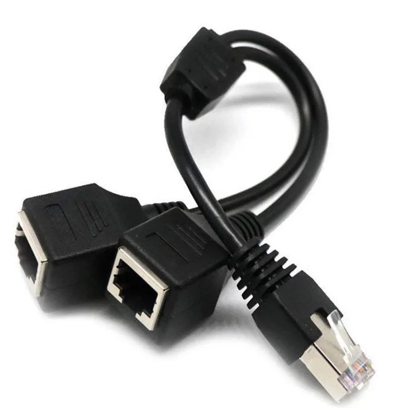RJ45 1 Erkek 2 Dişi Soket Bağlantı Noktası LAN Ethernet İnternet Ağ Splitter Y Fiş adaptör uzatma kablosu