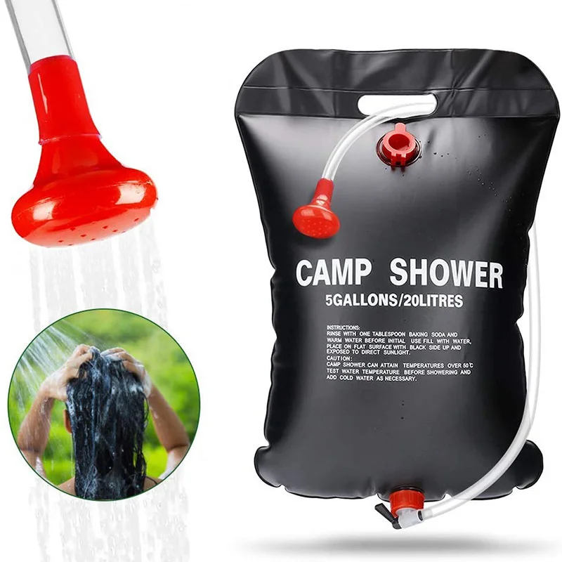 20L su torbaları açık kamp duş torbası güneş enerjisi taşınabilir katlanır yürüyüş tırmanma banyo ekipmanları çantası