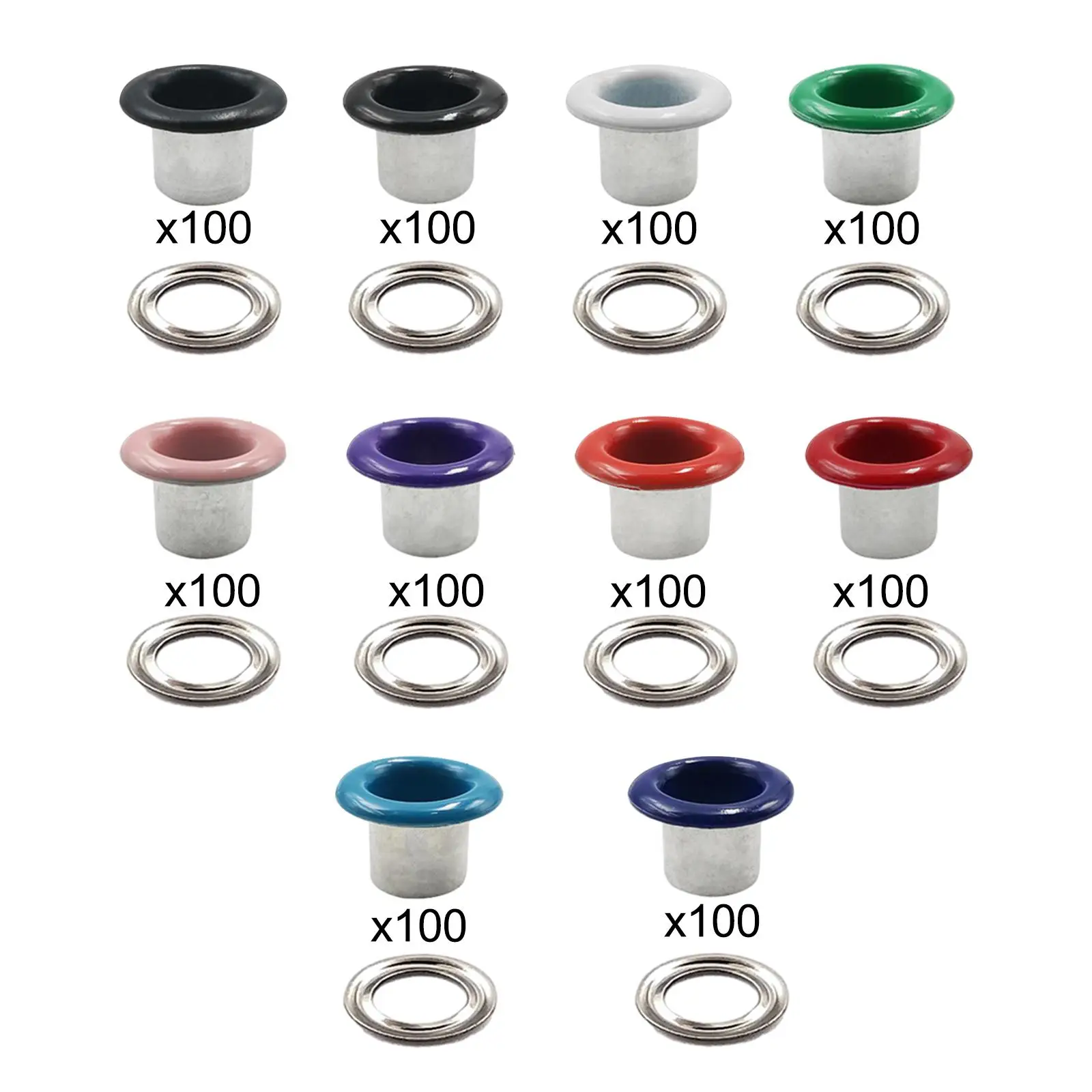 100x Grommets Metal Halkalar Küçük Grommet Kart Yapımı için Giyim Perdeleri