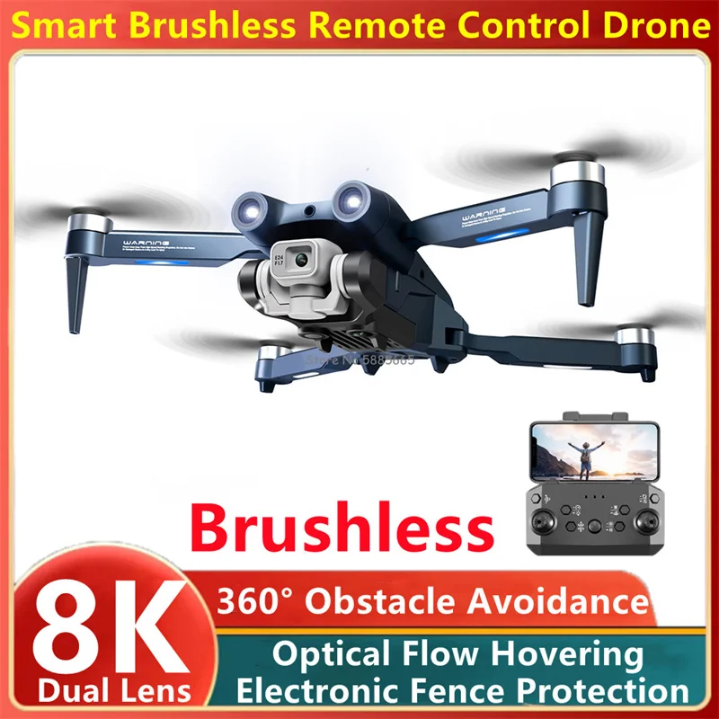 Fırçasız Akıllı Önlemek Engel RC Drone 8K Kamera Optik Akış Gezinip Elektronik Çit Koruma uzaktan kumandalı quadcopter