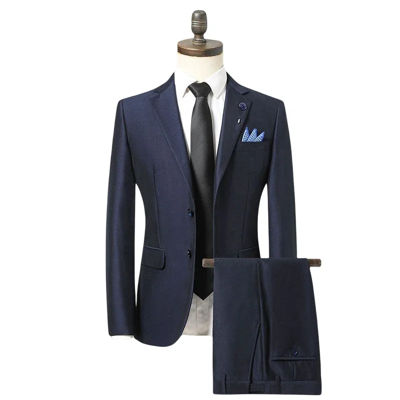 Gümrükleme Tedavisi (Blazer + Batı Pantolon) erkek Moda İş Beyefendi İtalyan tarzı Butik Düğün Barındırma Takım Elbise 2 parça