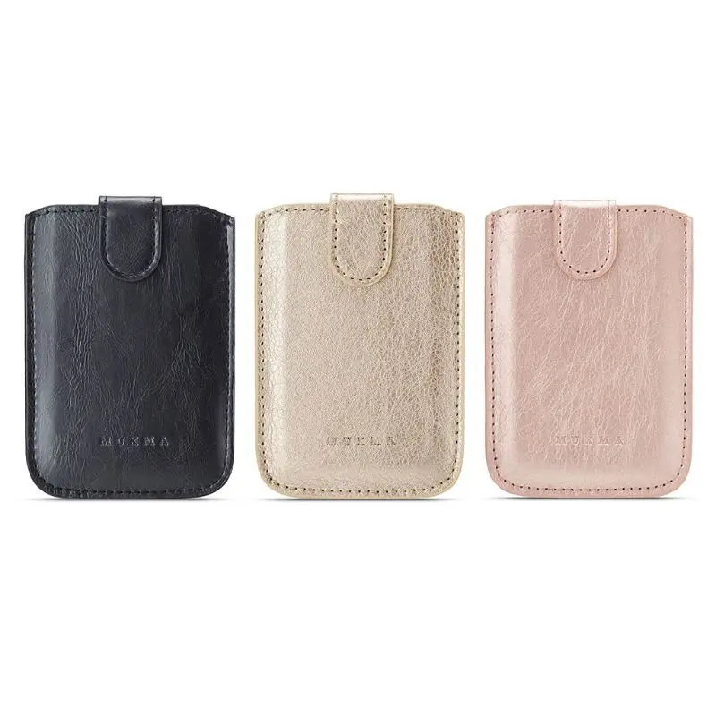 PU deri cüzdan kart çantası Yapıştırıcı Tutucu Kılıf Sticker cep telefonu için