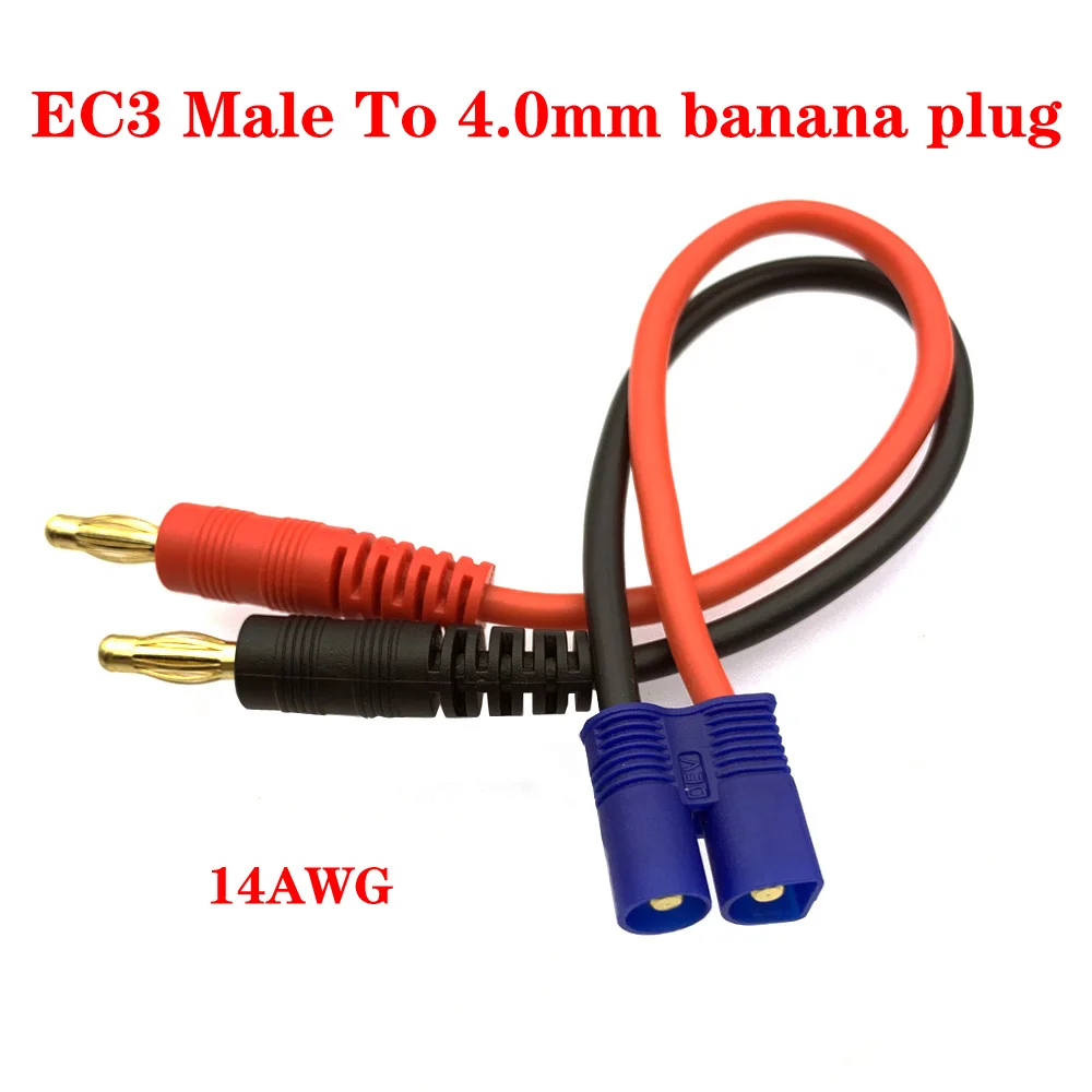 EC3 EC5 TRX Erkek Muz 4.0 mm fiş konnektörü Dönüşüm Kablosu 14AWG RC pil şarj cihazı Tel FPV Araba Tekne Denge şarj