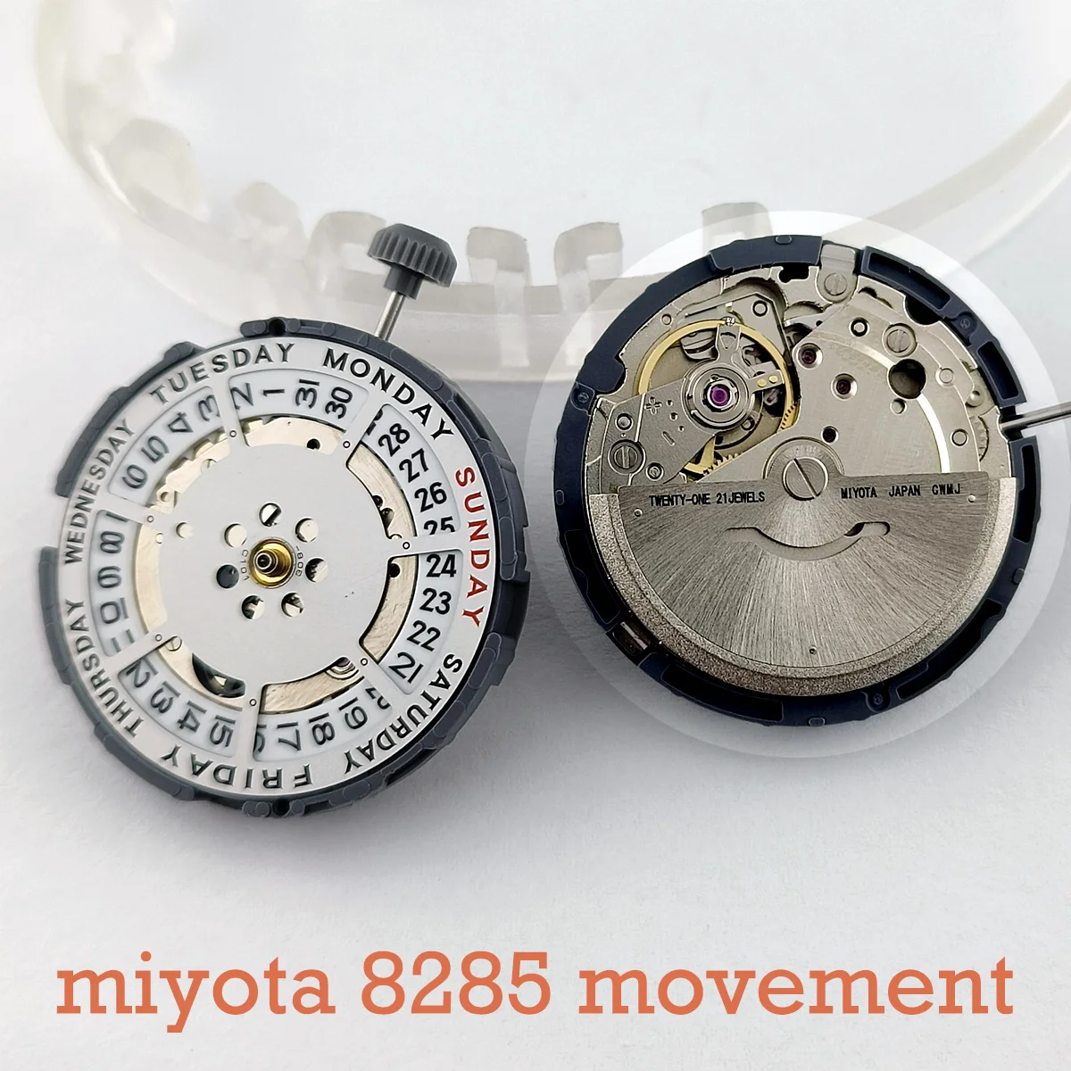 Miyota 8285 Hareketi Japon Orijinal Otomatik Makine Yüksek Kaliteli Beyaz Çift Takvim ile Üst Akor