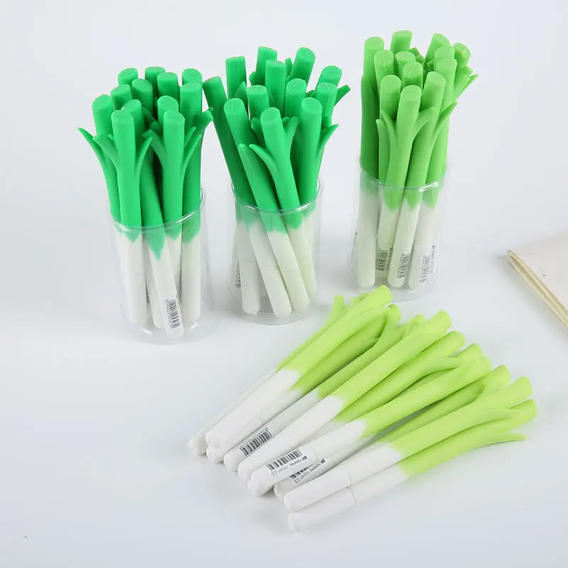 4 ADET Yaratıcı Moda Sevimli Yeşil Soğan Nötr Kalem Fantezi Öğrenme ofis kalemi Su Kalem Dolum Değiştirilebilir Kırtasiye