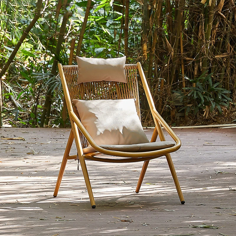 Modern Alüminyum Alaşımlı Açık Sandalyeler Basit dış mekan mobilyası Bahçe Salonu plaj sandalyeleri Balkon Avlu Halat Masa Ve Sandalye