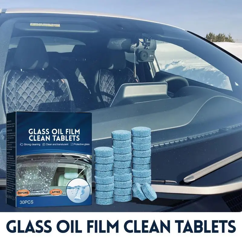 Araba pencere temizleme tableti Otomatik 30 ADET Ön Cam Efervesan Tabletler araç ön camı temizleme tabletleri Temizleme Kir Kum