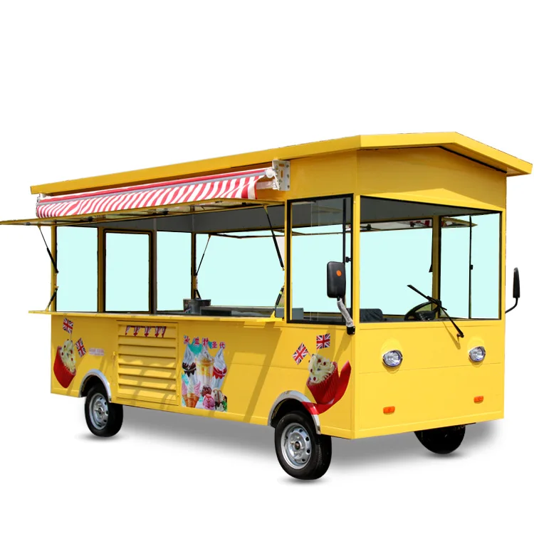 2023 3.5 m 2023 elektrikli gıda kamyonu sokak arabası gıda satışı için