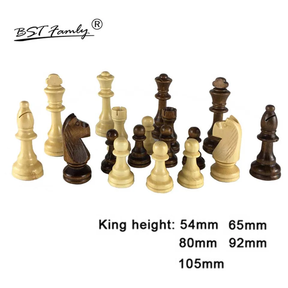 32 Adet Ahşap Satranç Kral Yüksekliği 54/65/80/92 / 105mm Satranç Oyunu Seti Satranç Yarışmalar Satranç Seti Çocuk Yetişkin Satranç Hediye IA14
