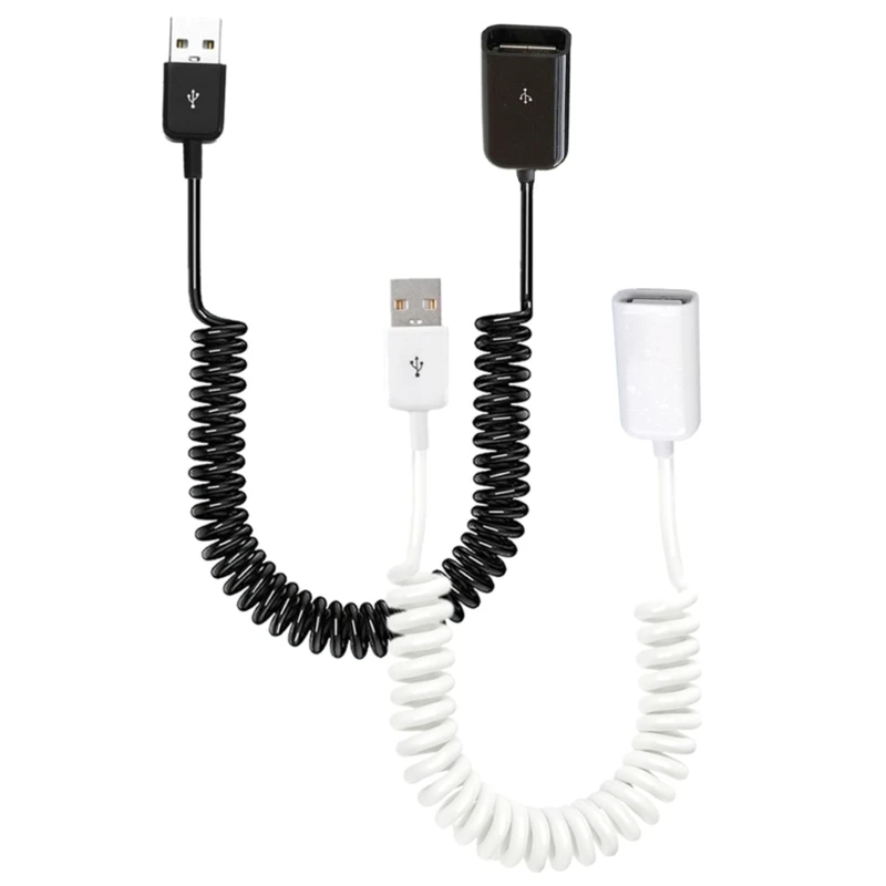 1 M/3.2 ft Esnek ve Dayanıklı USB2.0 Erkek Kadın Spiral Sarmal Uzatma Kablosu USB Aygıtları için, tak ve Çalıştır N0HC