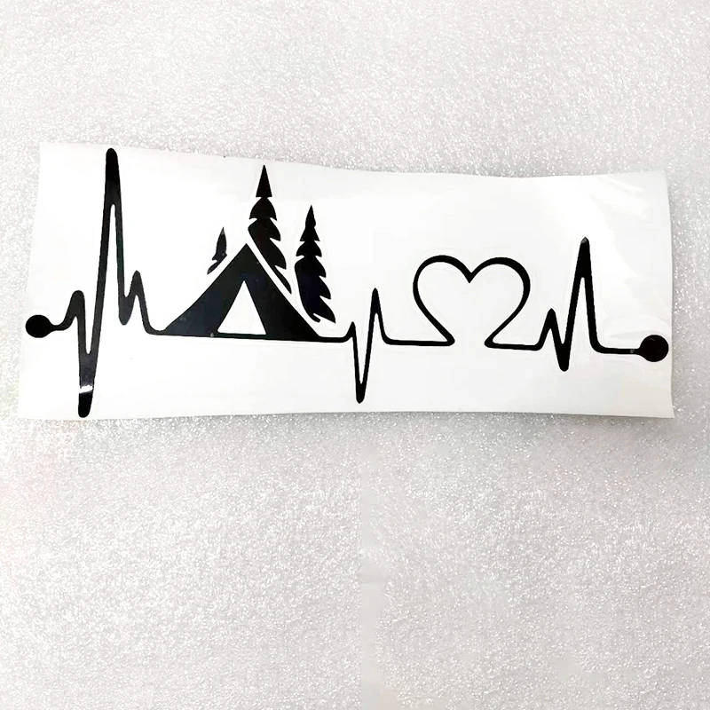20cm * 8cm Çadır Camper Kalp Atışı Yaşam Hattı Monitör kamp araba çadırı Sticker Otomobiller Dış Aksesuarlar Vinil Çıkartmaları