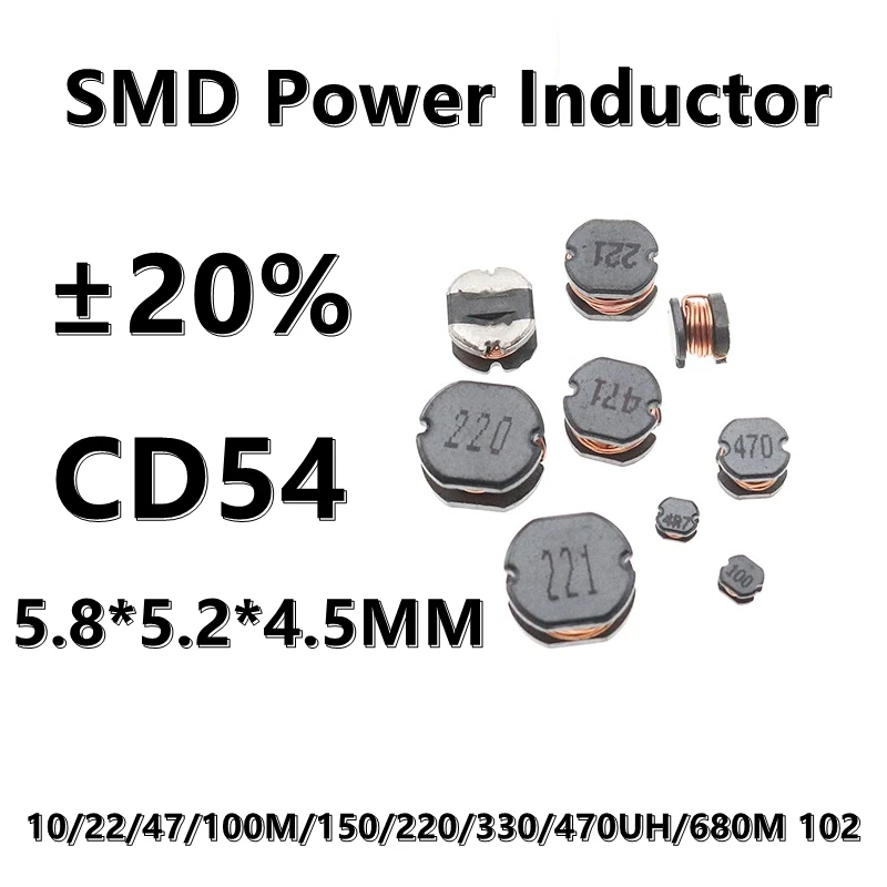 (10 adet) 22UH 22 220 CD45 SMD Wirewound güç indüktörü / 1 / 2 2/4 7/6. 8/10/22/47/100M/150/220/330/470UH ±%20 5.8*5.2*4.5 MM