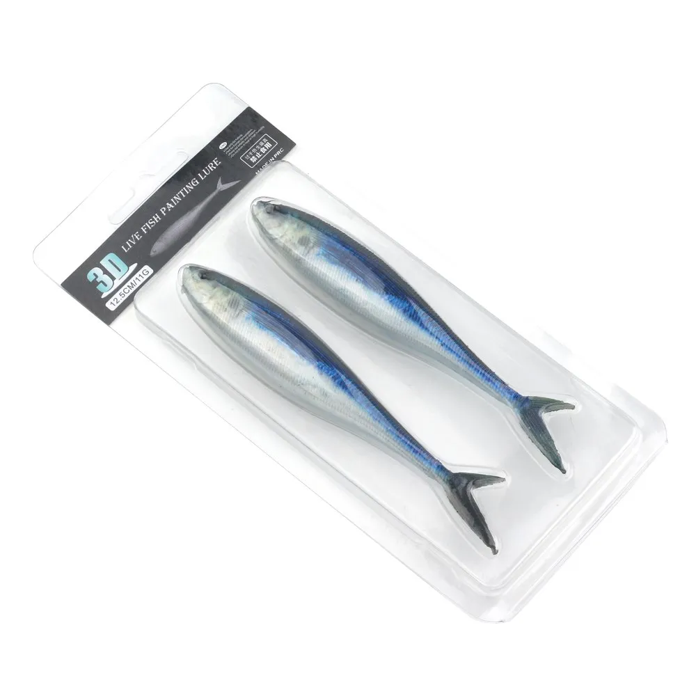 2 ADET 11g/12.5 cm 21.5 g / 16cm 3D Balıkçılık Trolling Ton Balığı Uskumru Deniz Suyu Yem Lures Yumuşak plastik olta yemi Swimbait Bas Balıkçılık İçin