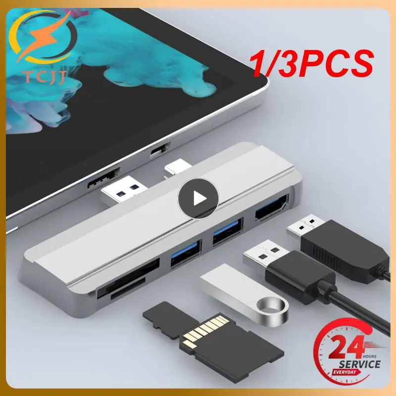 1/3 ADET USB HUB 3.0 Yerleştirme İstasyonu Microsoft Surface 4/5/6/7 için USB3. 0 Bağlantı Noktası HDMI uyumlu SD / TF kart okuyucu