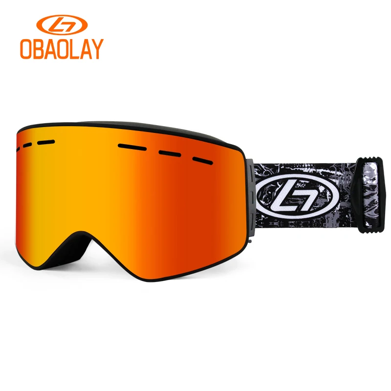 OBAOLAY Yetişkin Anti-sis kayak gözlüğü Spor Gözlüğü Kar Gözlüğü Güvenlik Kayak Spor Cam Polarize Manyetik