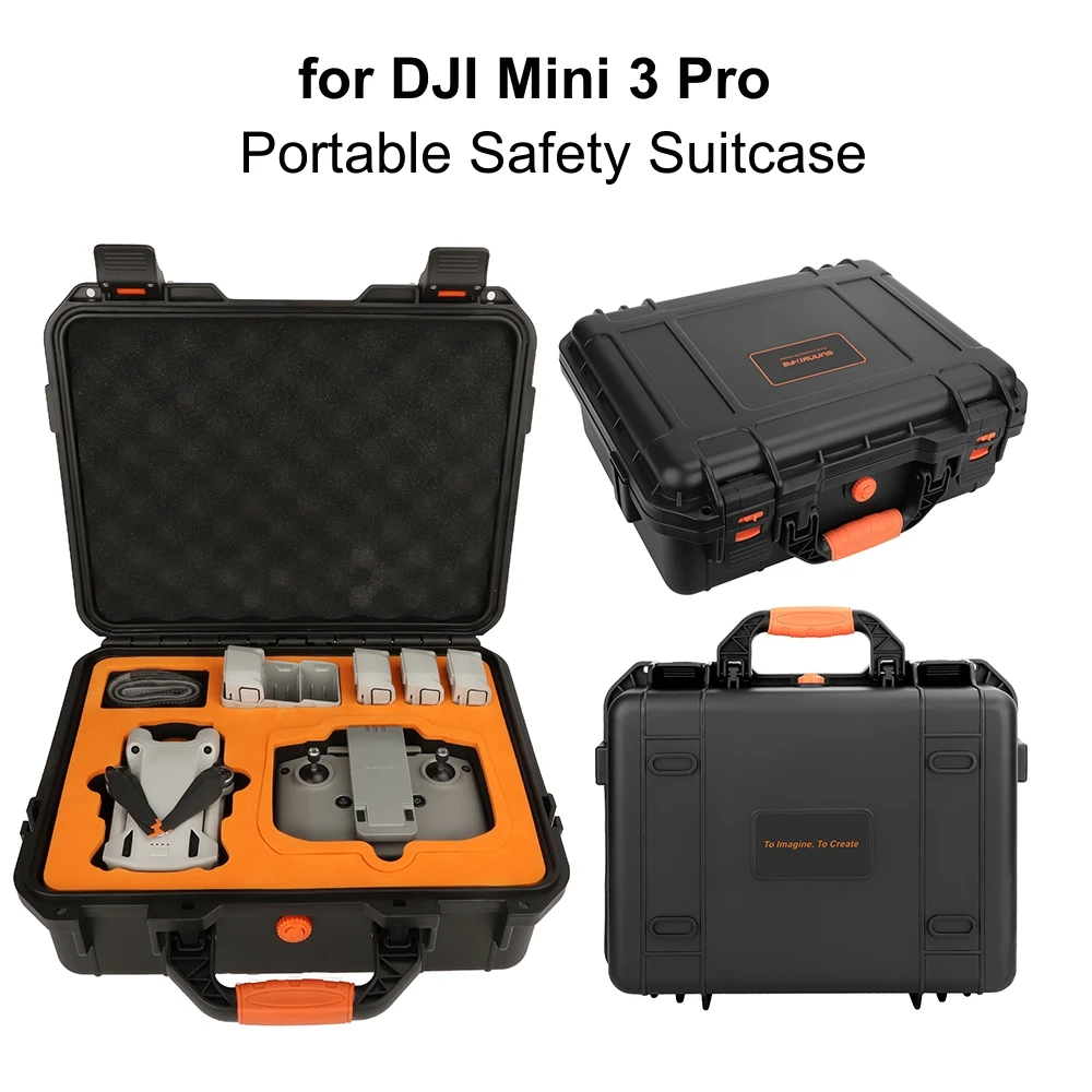 DJI Mini 3 Pro için Taşınabilir Güvenlik Bavul Kutusu Açık Su Geçirmez Koruyucu saklama kutusu DJI Mini 3Pro Çantası Drone Aksesuar