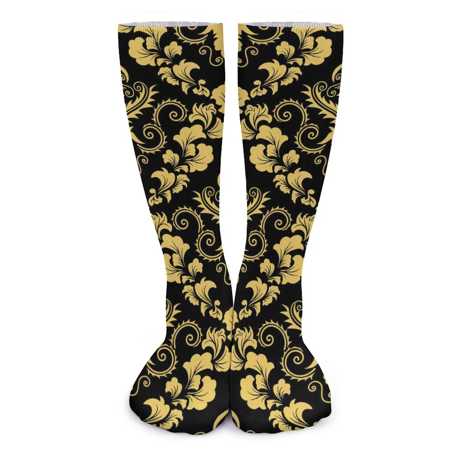 Vintage Şam Çorap Sarı Siyah Tasarım Gotik Çorap Sonbahar Anti Bakteriyel Çorap Kadın Koşu Spor Rahat Çorap