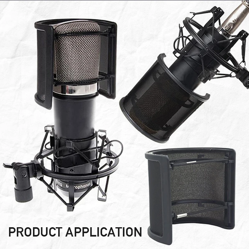 Evrensel Mikrofon Pop Filtre Kondenser Mikrofon PC Stüdyo Kayıt Metal Ön Cam Stüdyo kayıt cihazları