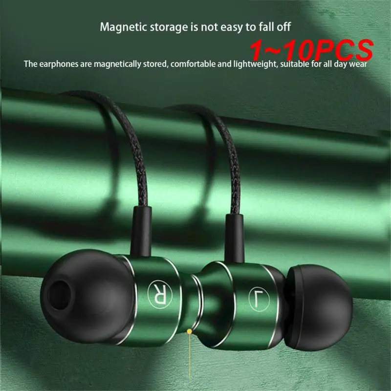 1 ~ 10 ADET Jack Manyetik Oyun Kablolu Kulaklık Oyun Yeşil Metal HıFı Bas Stereo 3.5 mm Tip C Kulakiçi Telefon Bilgisayar İçin Mic