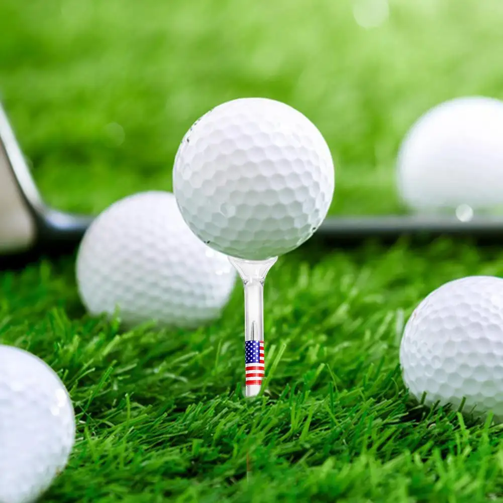 Kırılmaya dayanıklı Golf Tee Premium Kırılmaz Golf Tee 20 Adet Şeffaf Plastik Sürtünmeyi Azaltmak Amerikan Ulusal Yan