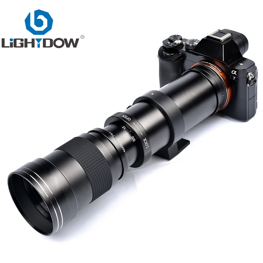 Lightdow Süper Telefoto Manuel zoom objektifi 420-800mm F8.3-16 İle T2 Halka Adaptörü Sony Canon Nikon Pentax Olympus Kameralar
