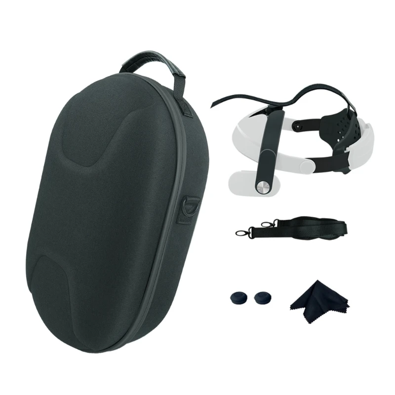 Meta Quest 3 kulaklık için saklama çantası ile 360 derece ayarlanabilir kafa bandı kafa bandı geliştirilmiş konfor ve kararlılık