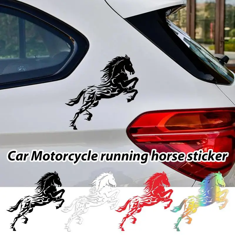 Koşu At Sticker Serin Moda Koşu At Araba Vücut Pencere Tampon Çıkartması Yansıtıcı Sticker Dekor Araba Dış Aksesuarları