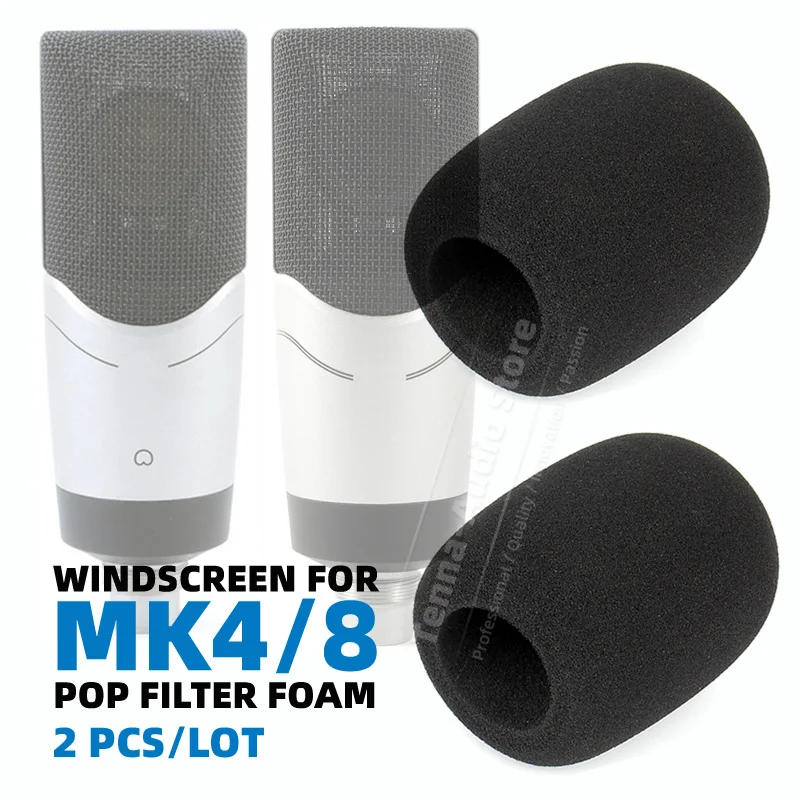 2 ADET Cam Mikrofon Cam Sünger SENNHEİSER MK4 MK8 MK 4 8 Kalkan Mic Kapak Köpük Kayıt Mike Anti Pop Filtre