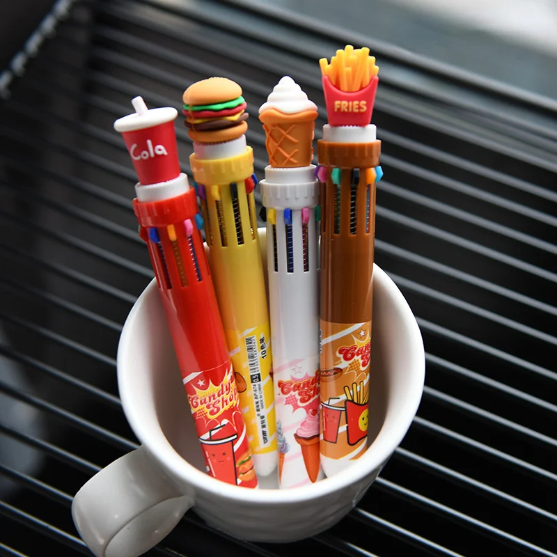 1 Adet Sevimli Okul Malzemeleri Geri Çekilebilir Kalem Tükenmez Kalem Ofis Malzemeleri Ot Kalem Renkli Tükenmez Kalem