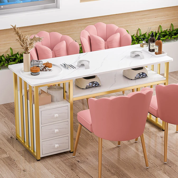Ucuz Salon mobilya çivi masa ve sandalye mobilya manikür masası ekipmanları profesyonel mermer tırnak masaları