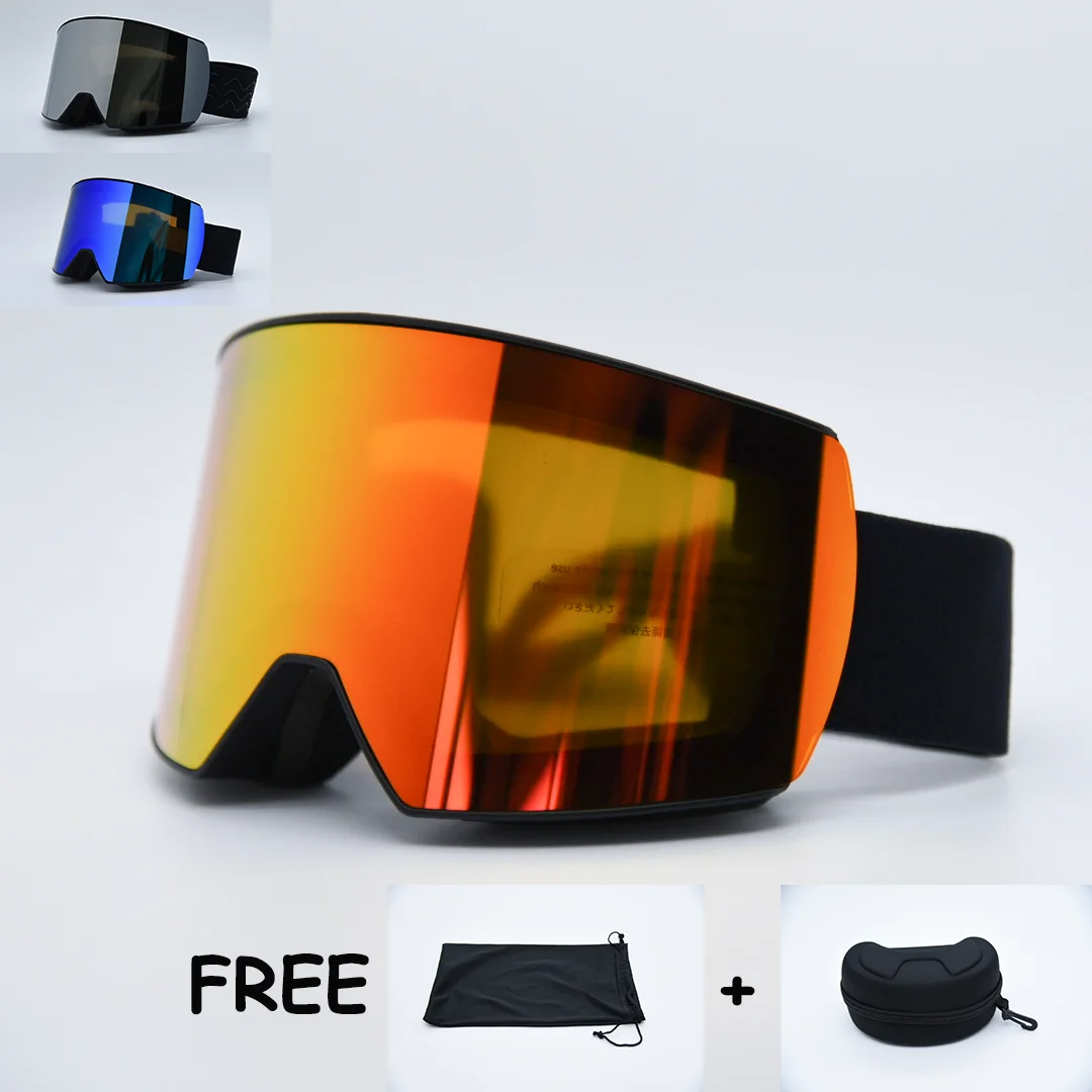 Kayak gözlüğü Manyetik Çift Katmanlı Lens, Kayak Anti-sis UV400 Snowboard gözlüğü Erkekler Ve Kadınlar İçin, açık Spor kayak gözlüğü