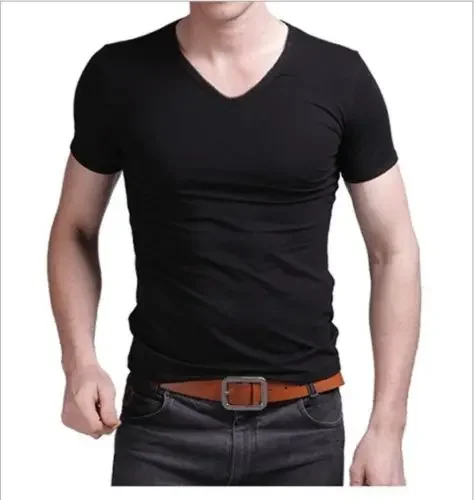 A2978 boyun üstleri Tee Gömlek Slim Fit Kısa Kollu Düz Renk günlük t-Shirt